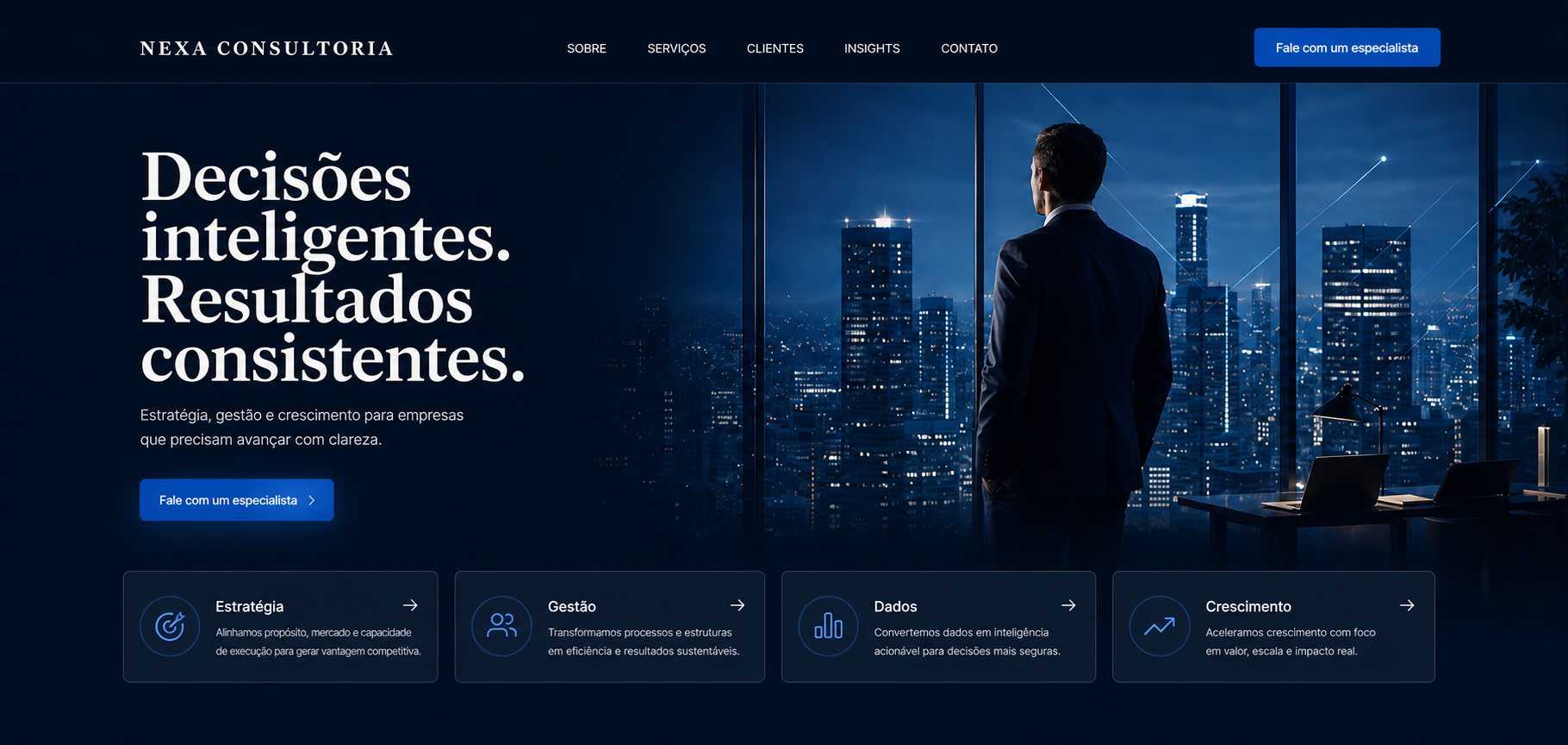 Preview do site da Nexa Consultoria