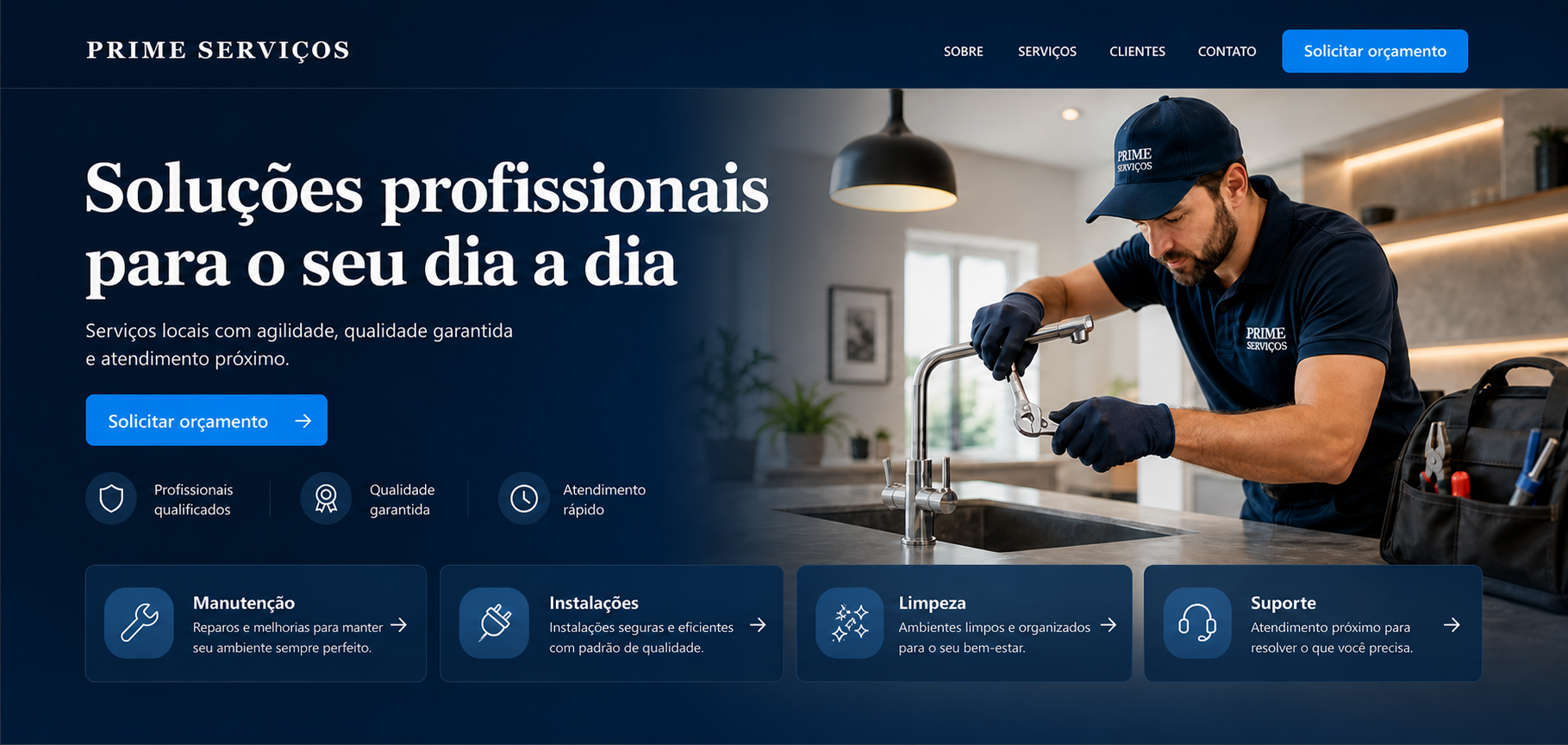 Preview do site da Prime Serviços