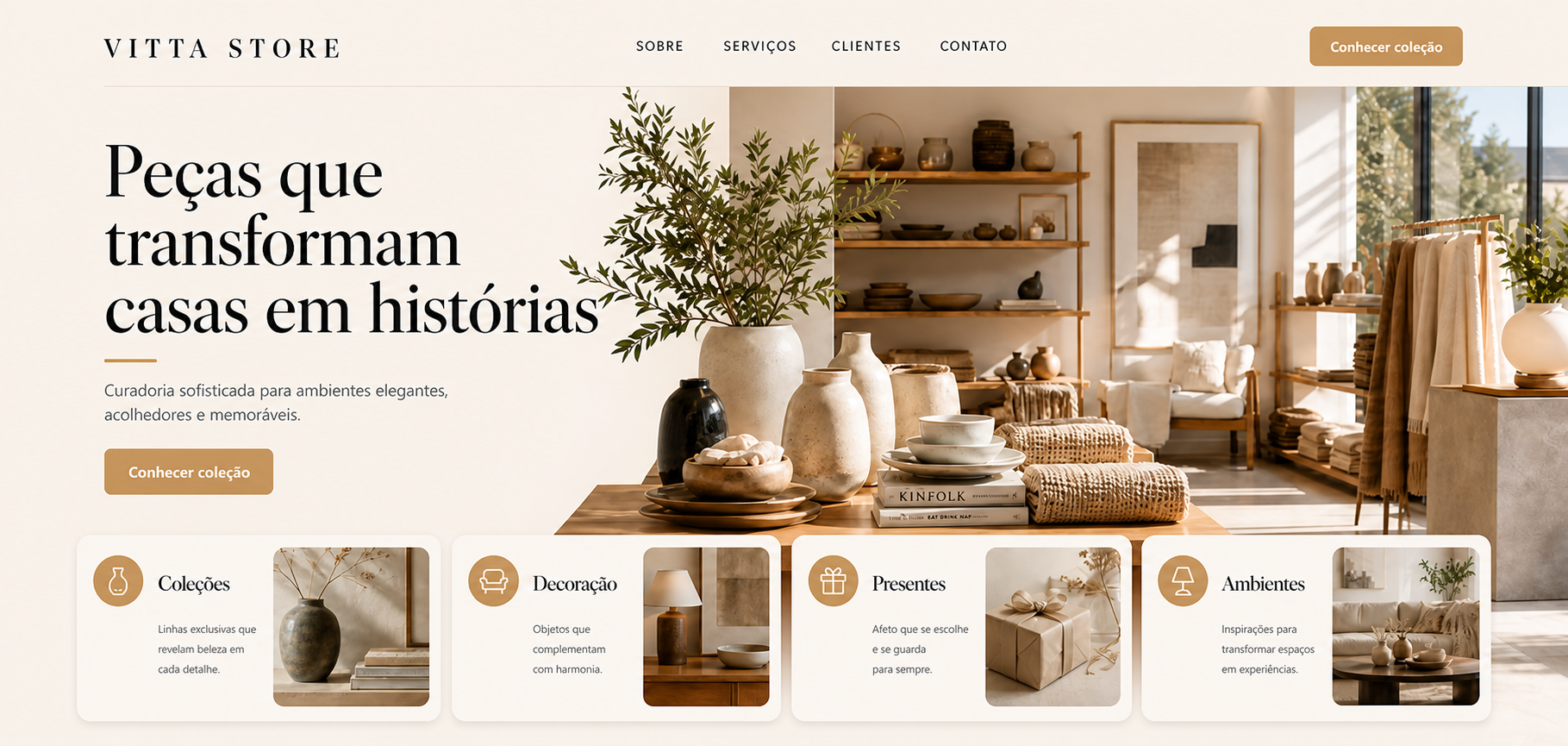 Preview do site da Vitta Store